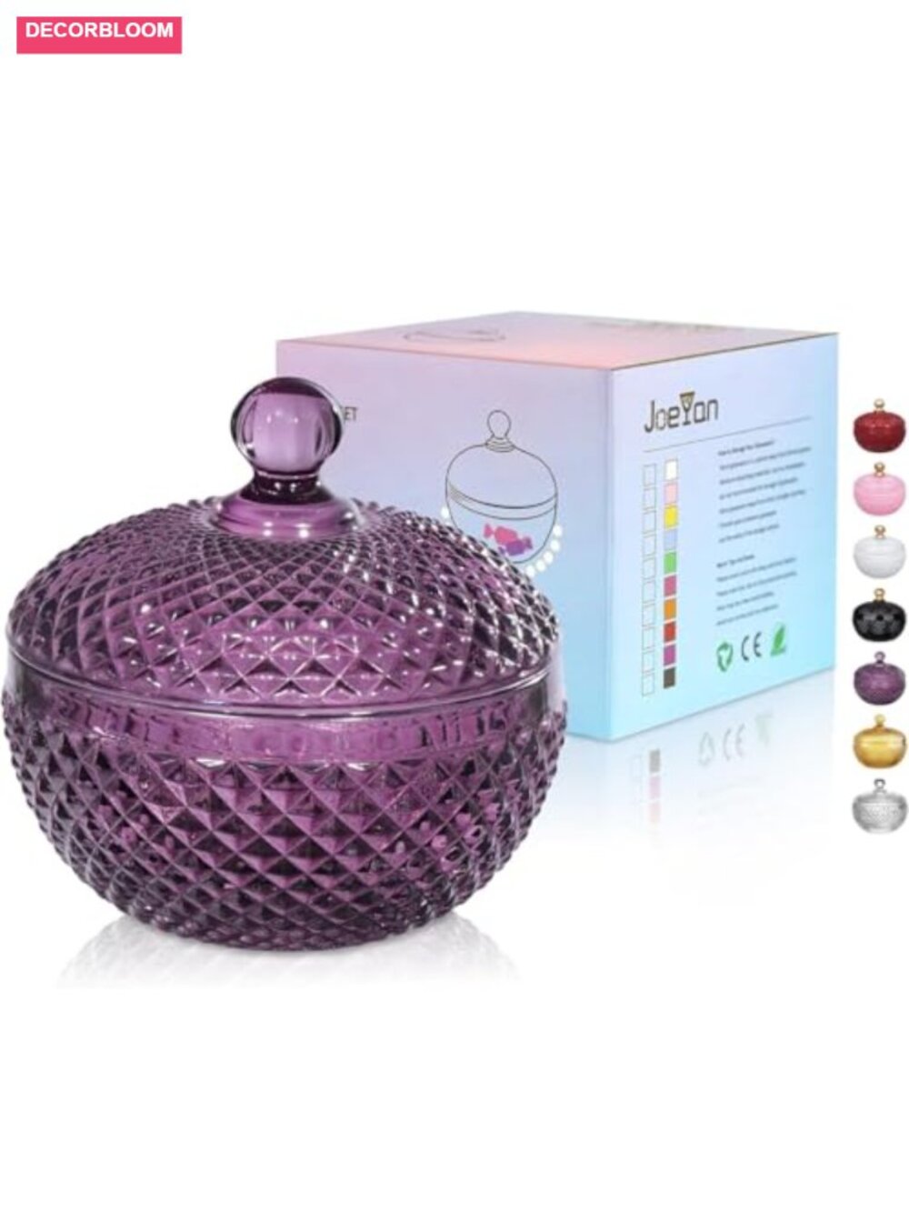 12 oz Embossed Faceted Glass Candy Jar with Lid Pineapple Candy Dish
